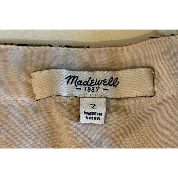 Madewell Overlay Cami Botanical Print 100% Silk Lined Mini Women's Dress Size 2 - Picture 5 of 10